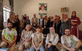 Oxfam country staff visit the home of a program participant who works on a farmer’s field school in rural Damascus.