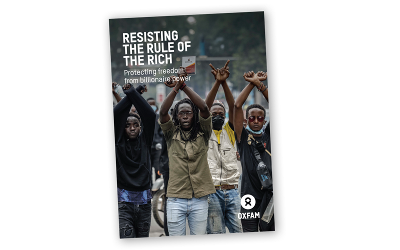 The cover of Oxfam's 2026 global inequality report, "Resisting the Rule of the Rich."
