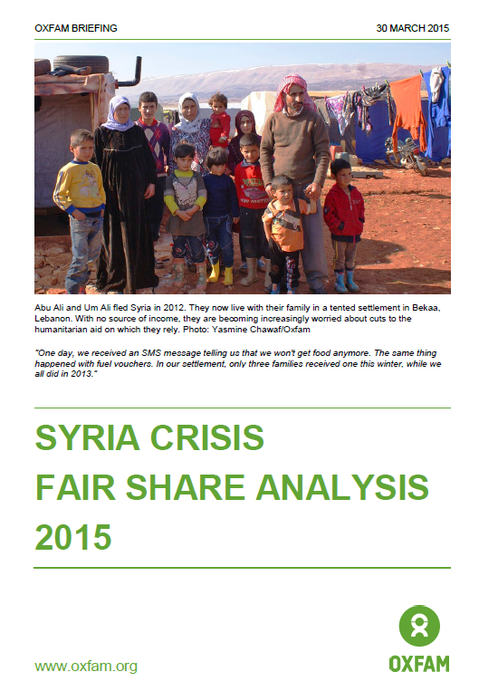 Syria Crisis Fair Share Analysis 2015 | Oxfam