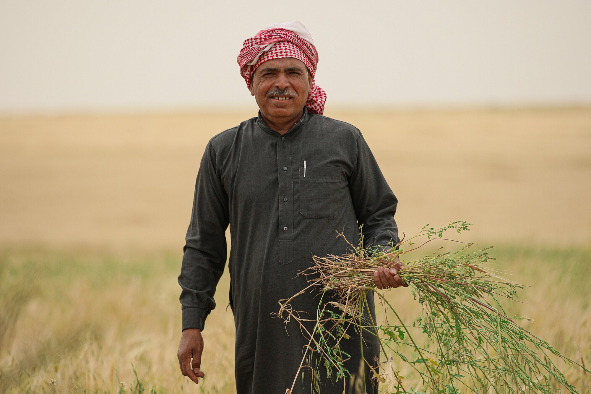  Ali, 56, is a farmworker and father of eight in Mazraat Abu Hassoun. Oxfam recently extended a water pipeline to the village, which now provides clean water for households and agriculture. 