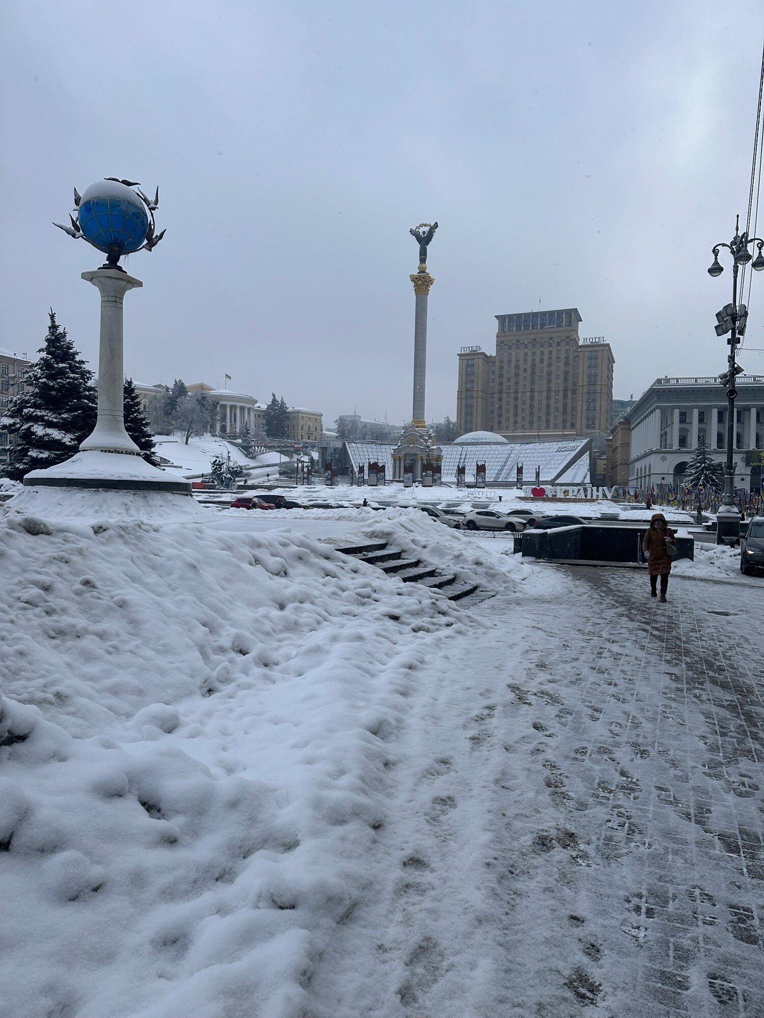  Independence Square in Kyiv, buried in snow. 