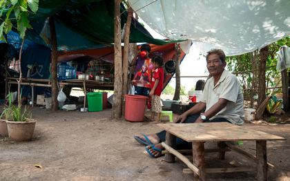Sam Nang in his tent