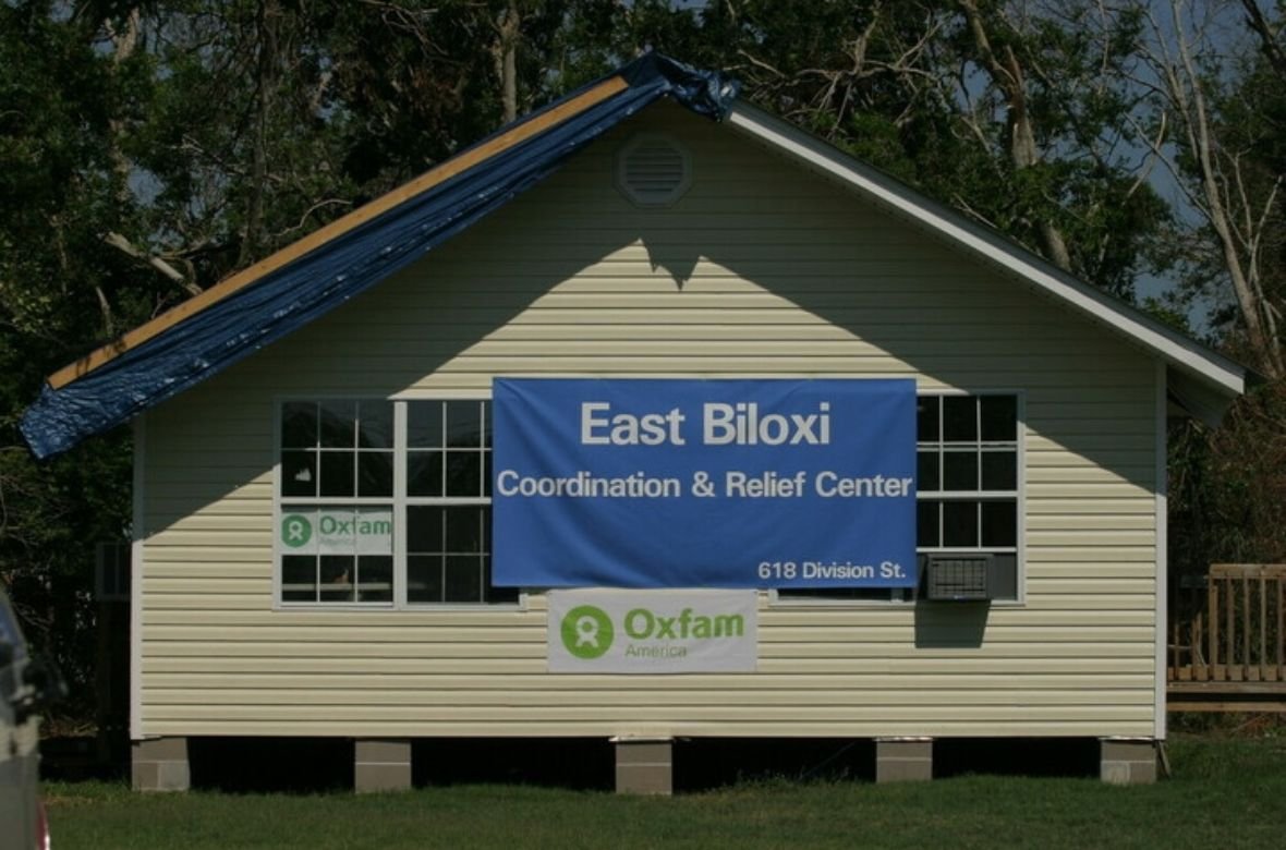 East Biloxi Coordination and Relief Center in Biloxi Mississippi was founded with a grant from Oxfam.