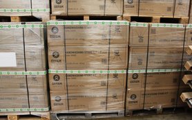 Oxfam prepares a shipment of humanitarian aid to support Palestinians in Gaza.