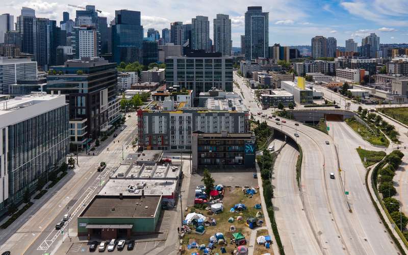 Overhead shot of Seattle, Washington